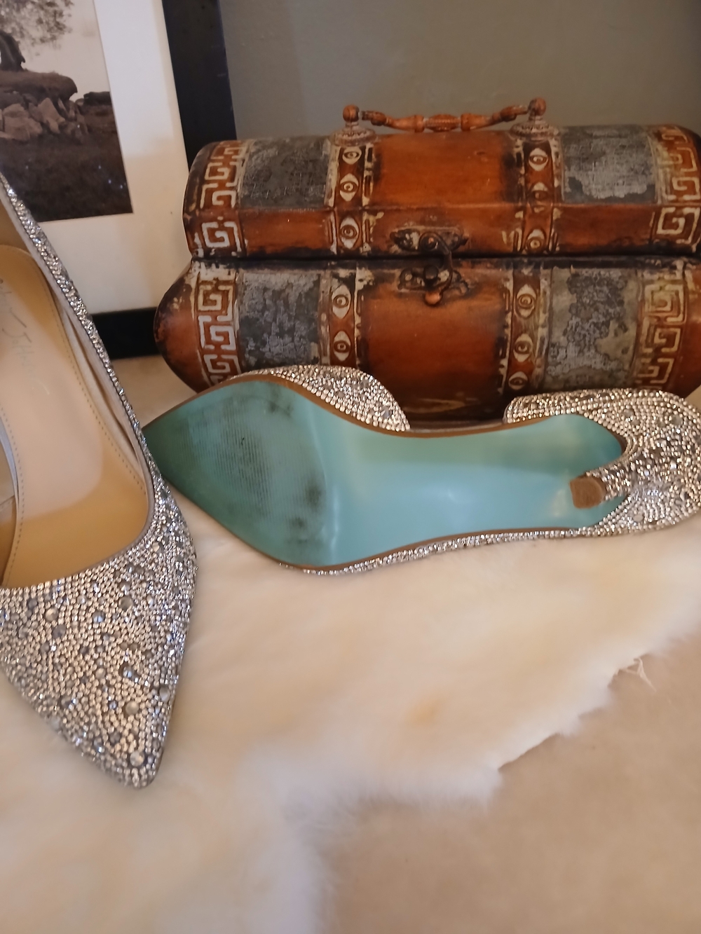 Betsey Johnson "Shary" Glass Crystals Shoes 11 - Picture 5 of 8